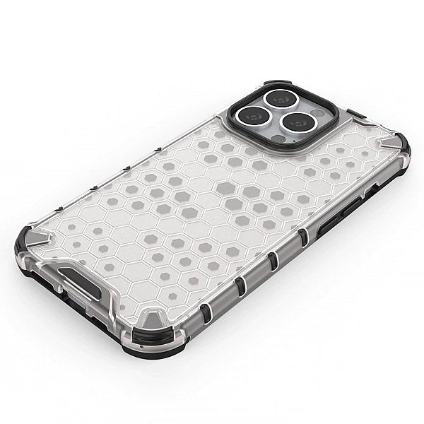 Honeycomb etui pancerny pokrowiec z żelową ramką iPhone 13 Pro czerwon