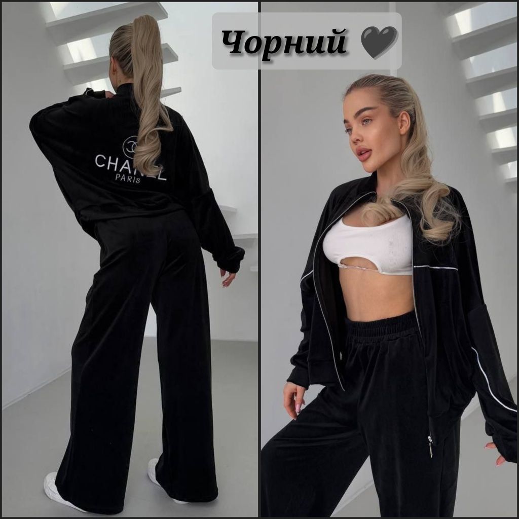 ‼️ Трендовий велюровий костюм CHANEL. Розмір 42-46, 48-52