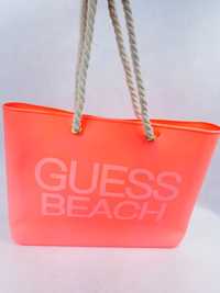 Torba NOWA guess beach plażowa neonowy pomarańcz shoperka HIT