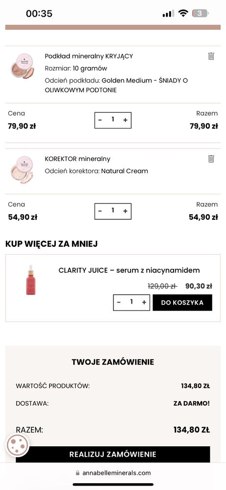 ANNABELLE MINERALS - Podkład 10g + korektor 4g mineralny