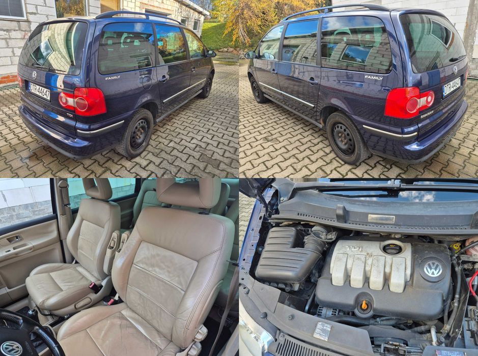 VW sharan family 1.9tdi 130ps 2004r xenon skóra 7 foteli