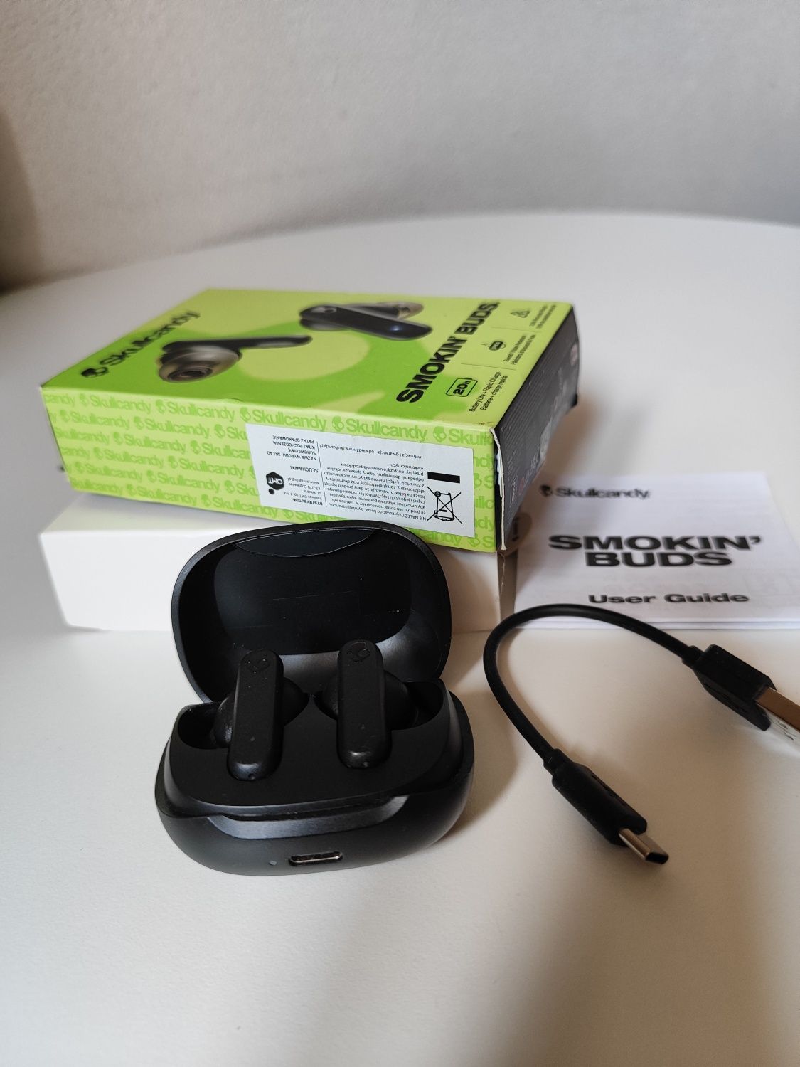 Słuchawki TWS Skullcandy Smokin’ Buds – super dźwięk, krótko używane,
