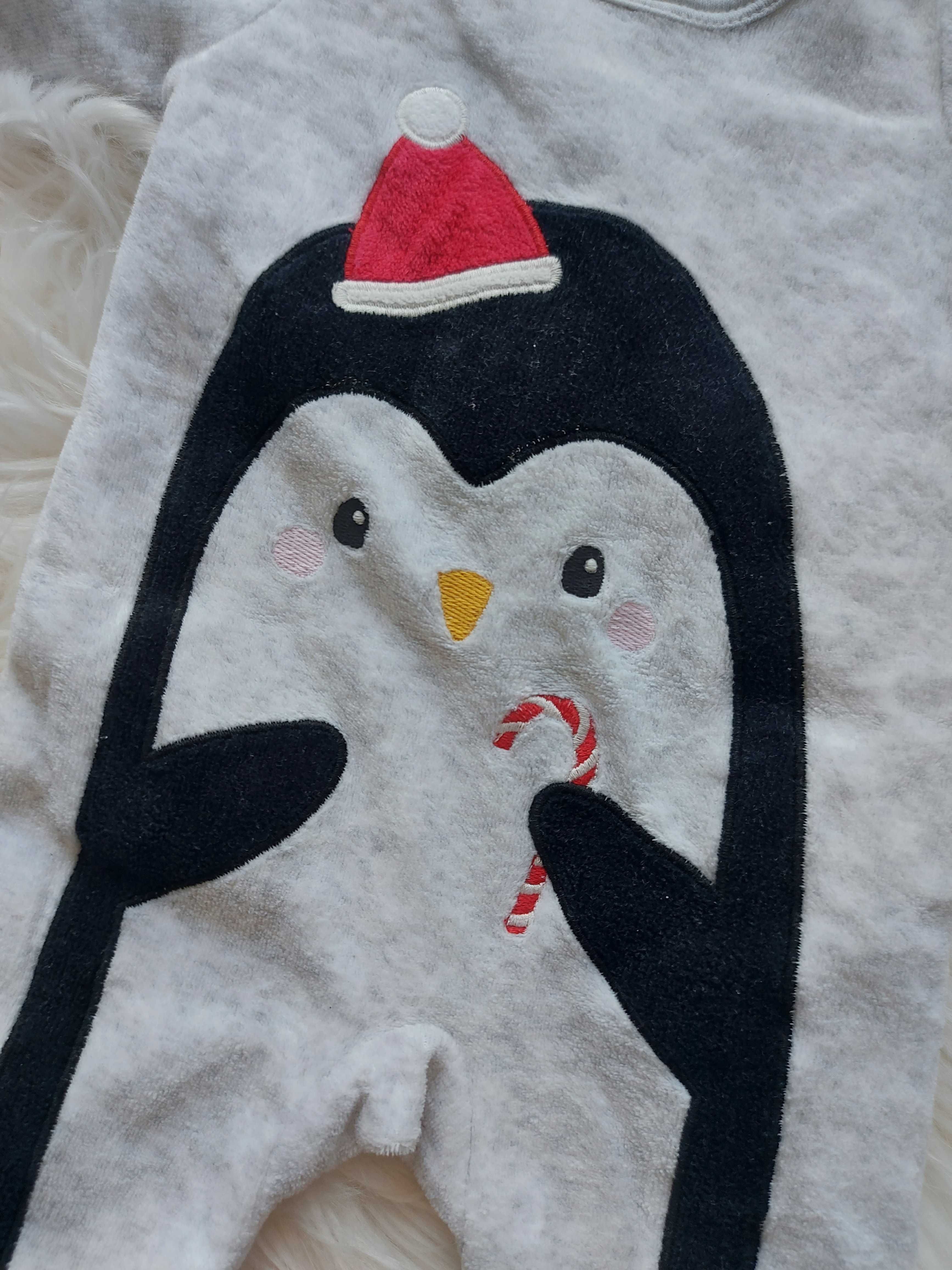 Ciepły pajacyk świąteczny z pingwinkiem, 62