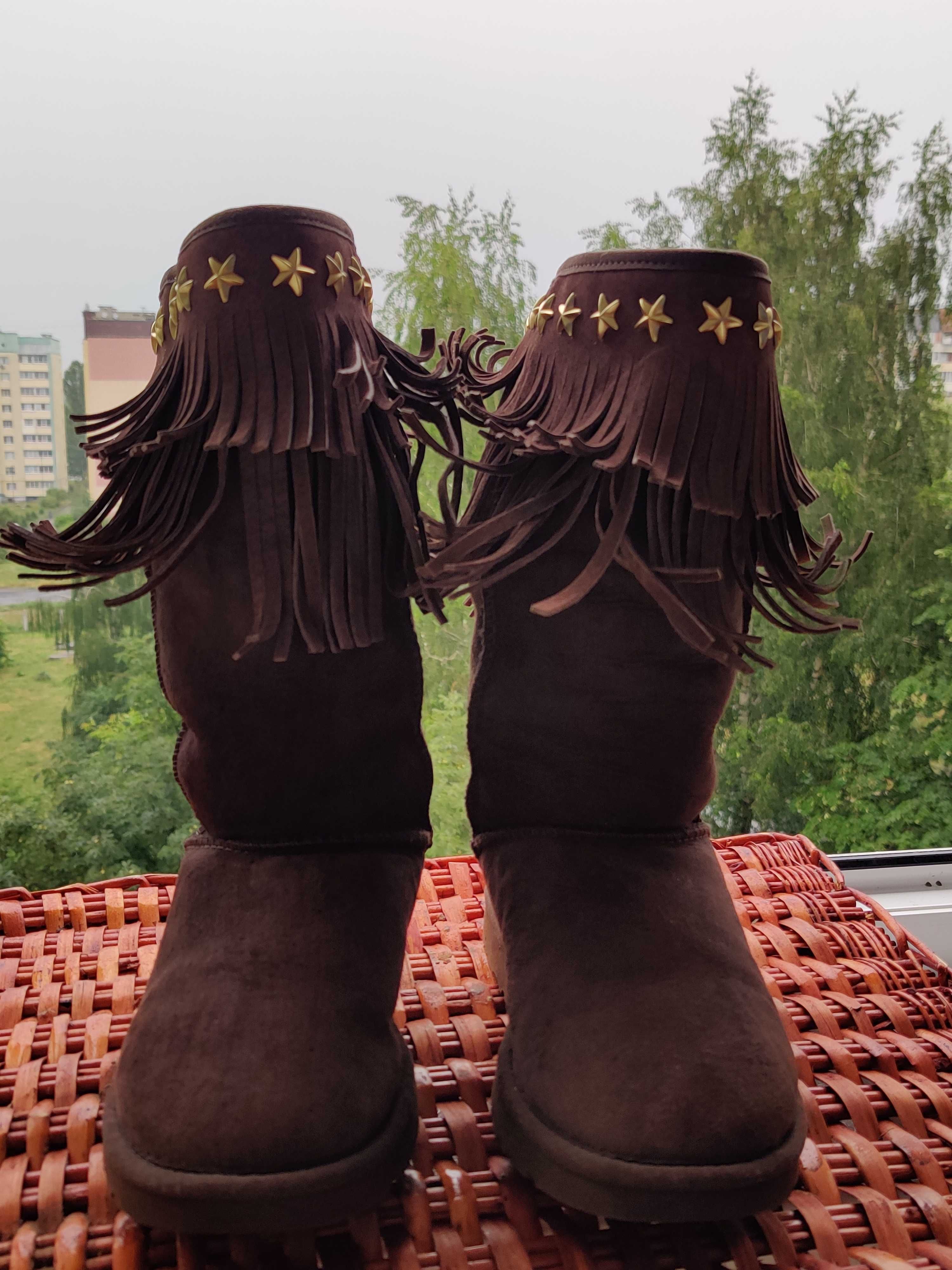 Сапоги UGG Jimmy Choo модель 3045 размер 36 замша цегейка