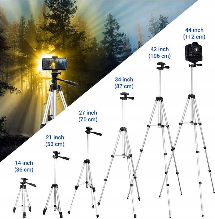 Przenośny mocny statyw do telefonu Tripod z pilotem regulowany