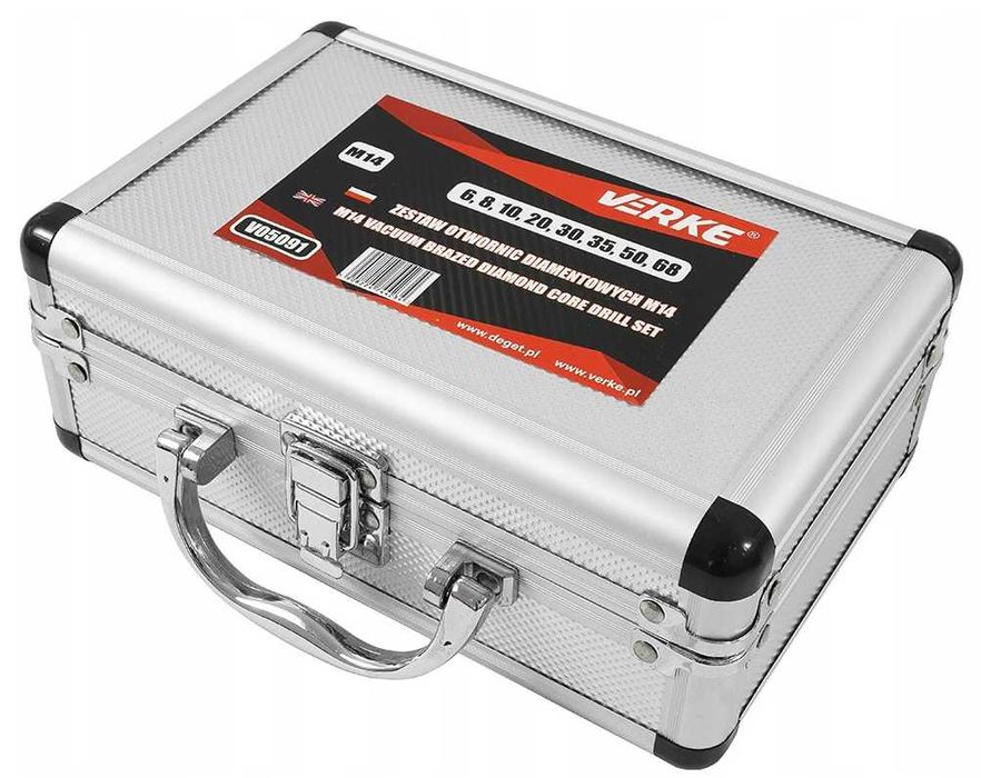 ZESTAW OTWORNIC diamentowych M14, 6-68mm Szlifierka VERKE
