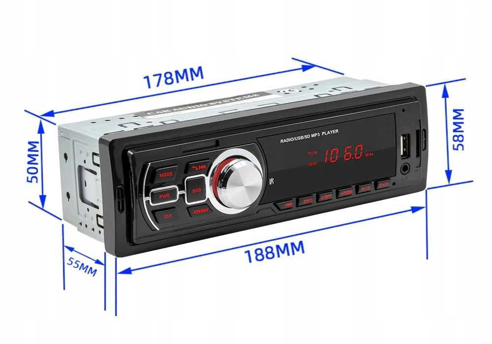 radio bluetooth usb pendrive karta pamięci tanie do samochodu niska ce