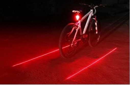 Luz led segurança Bicicleta com laser delimitadores de segurança