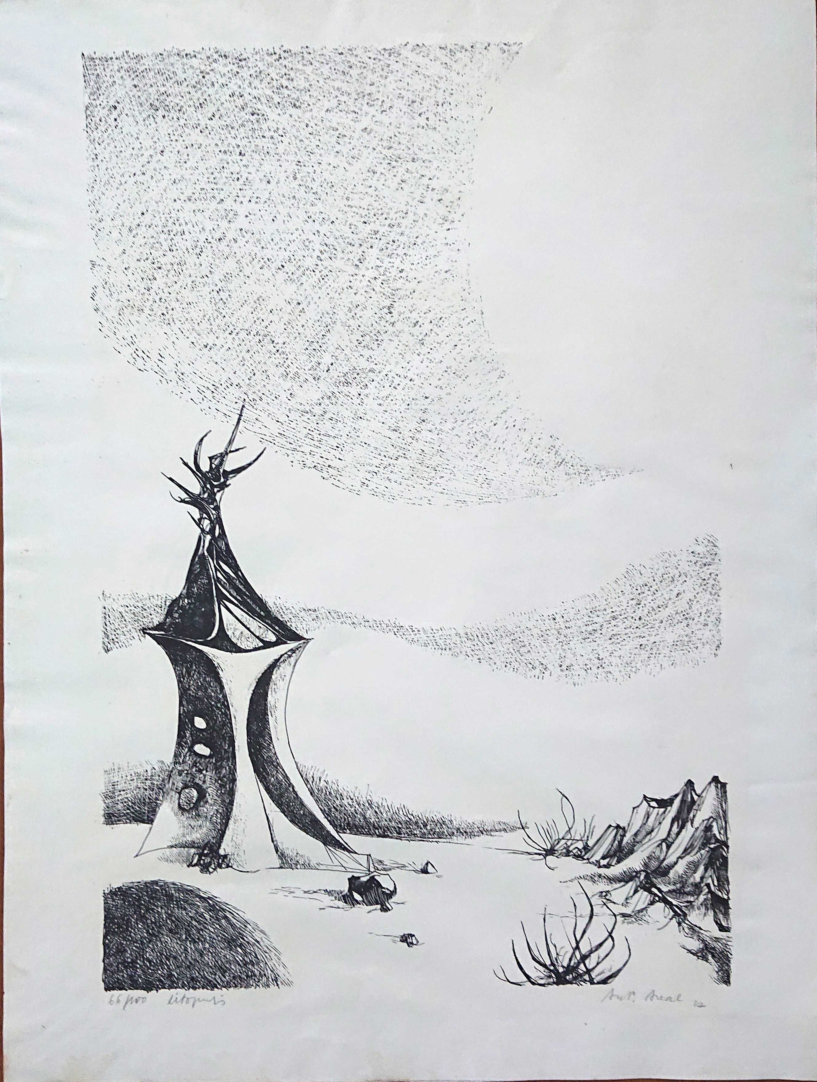 António Areal - litografia