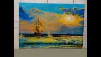 Картина"Захід сонця на морі" ,розмір35х50
