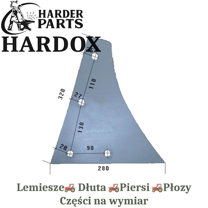 Pierś Kuhn HARDOX 619172/P części do pługa 2X lepsze niż Borowe