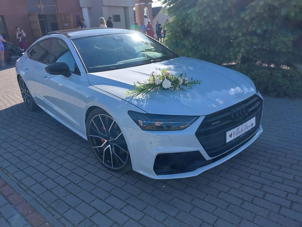 Samochód do slubu wyjątkowe  biale auto  Audi A7