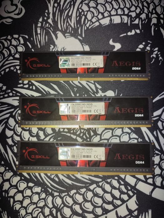 Memória RAM 32GB 4x8GB DDR4 G.Skill Aegis 3200Mhz C16D XMP 2.0 Intel