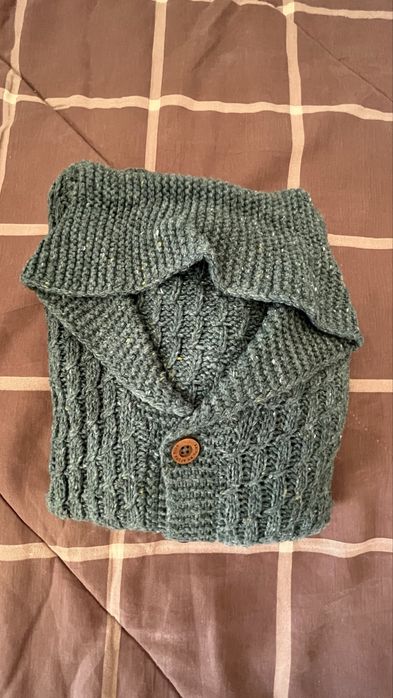 Cardigã Sfera verde 13-14 anos em malha com botões