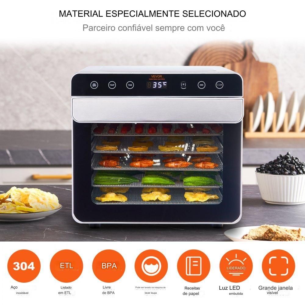 Desidratador de Alimentos em Aço Inoxidável  700W