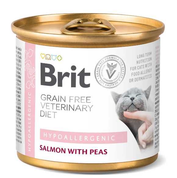 Вологий та сухий корм для котів Brit VetDiets Hypoallergenic