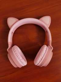 Бездротові LED навушники з котячими вушками Fingertime рожеві