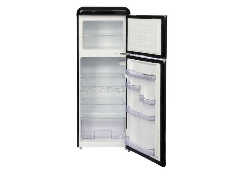 Lodówka Retro Ravanson LKK-210RB | 208L, Czarna, Mały Defekt, Okazja