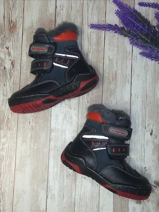 Ботинки Сапоги детские зимние Натуральная кожа Натуральный мех