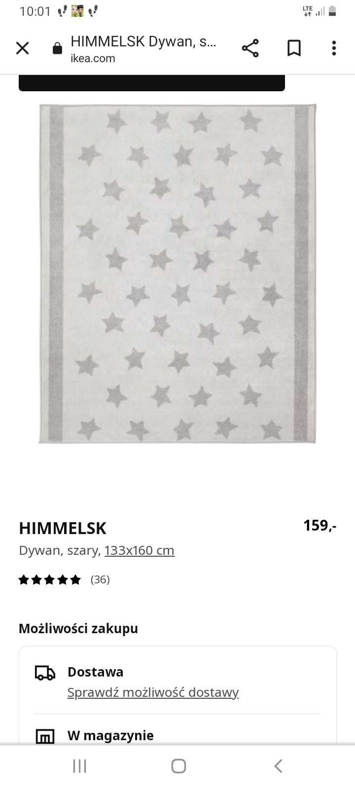 Dywan ikea himmelsk 133/ 160