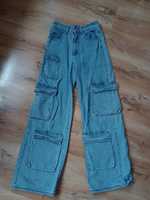 spodnie cropp denim r.32 cargo jeansowe