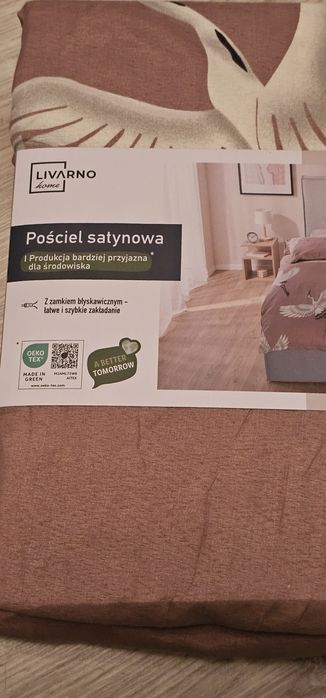 Nowa pościel satynowa poszwa i poszewka na poduszkę