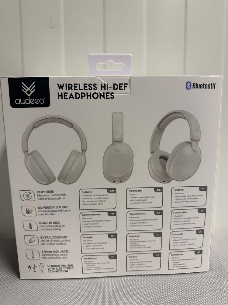 Słuchawki bezprzewodowe Bluetooth Audeeo - lekkie i poręczne