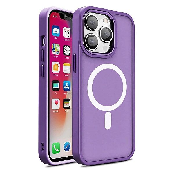 Magnetyczne etui z MagSafe Color Matte Case do iPhone 15 Plus - fiolet