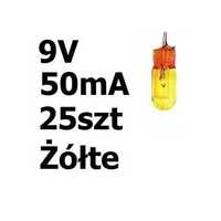 Żarówka miniaturowa żółta 3x7mm 9V 50mA 25szt