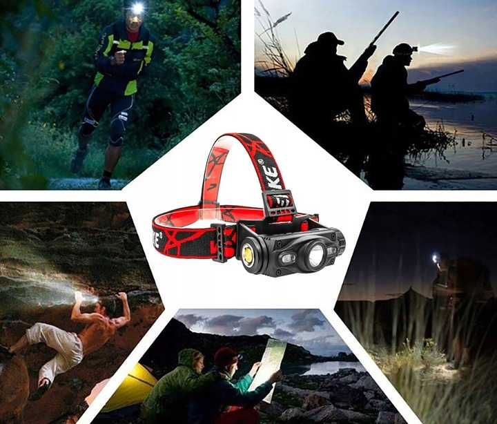 Aluminiowa latarka czołowa Akumulator Li-ion 3,7V 2000 mAh