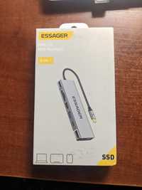 Essager usb hub 8 in 1 + SSD карман
