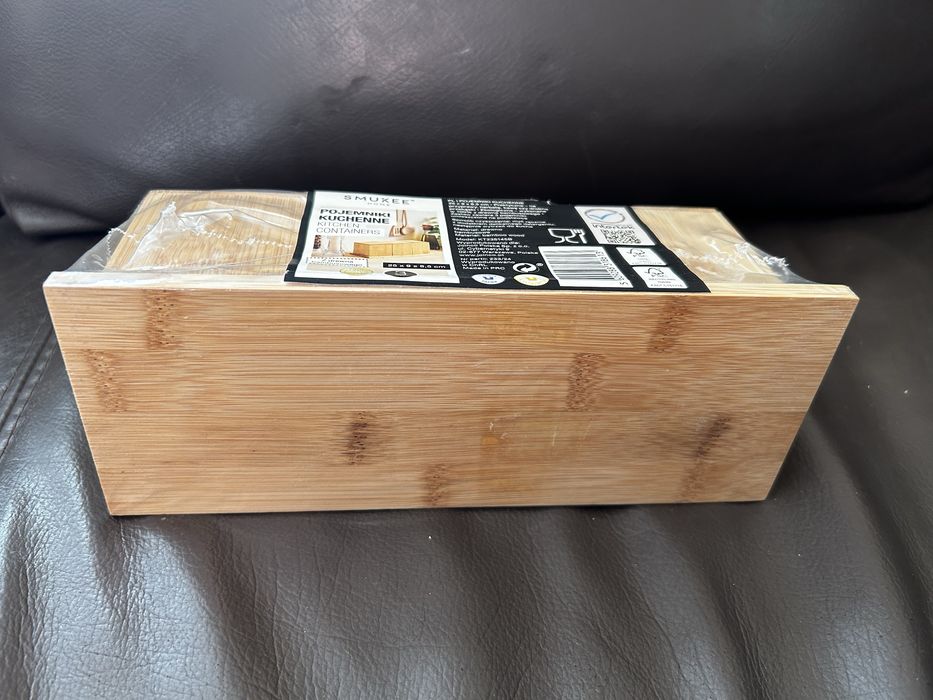 Smukee Pojemniki kuchenne bambusowe 3szt 25x9x8,5cm