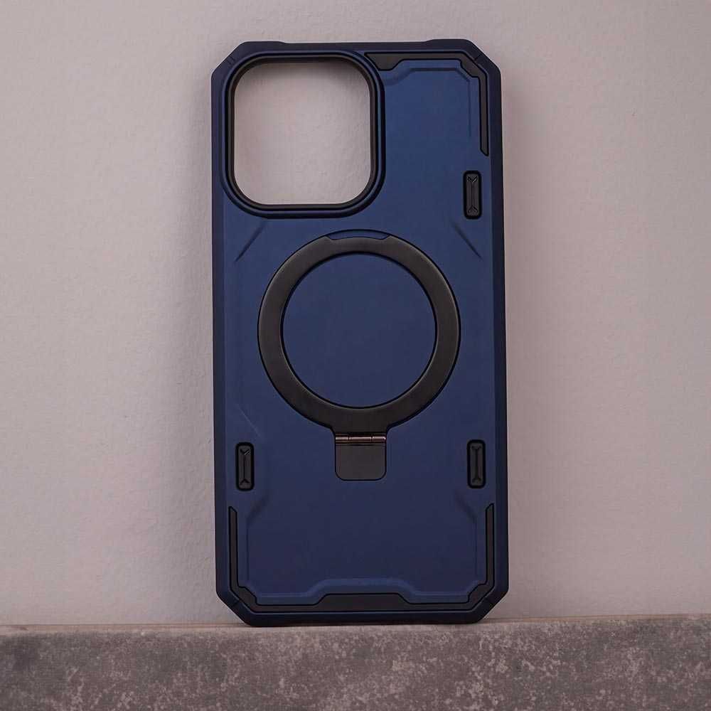 Plecki Etui Pancerne Defender Mag Ring do Apple Iphone 14 granatowe