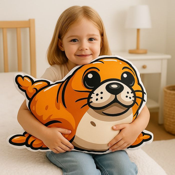 Poduszka dekoracyjna pluszowa Foka 40x35 miękka i urocza