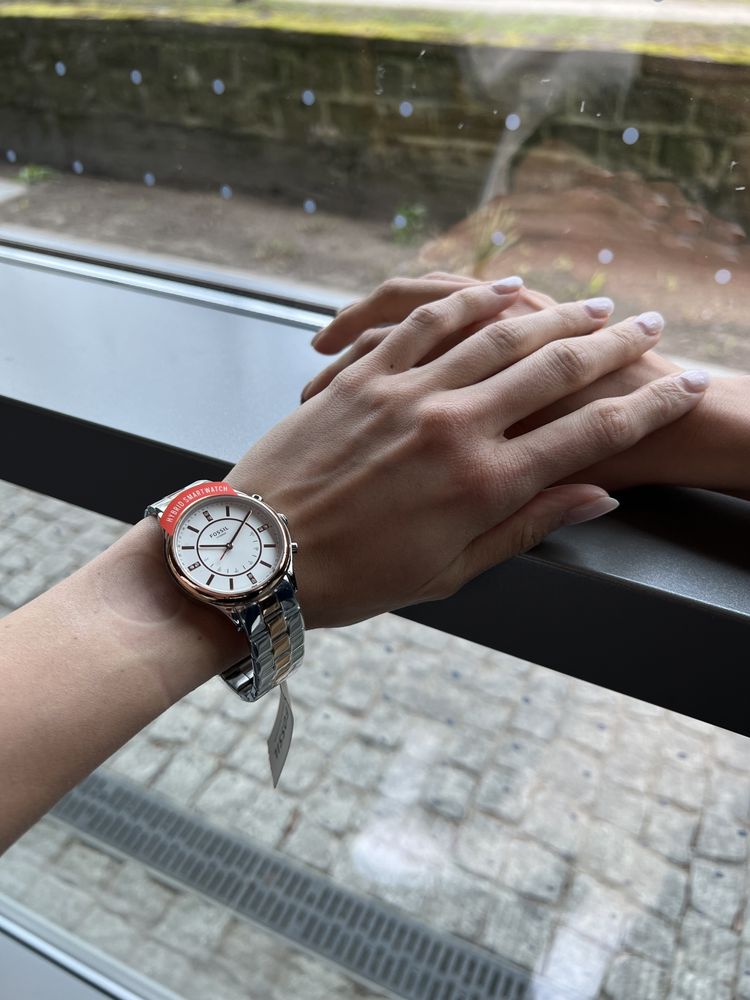 Nowy różowozłoty zegarek FOSSIL z kryształkami (idealny na prezent)