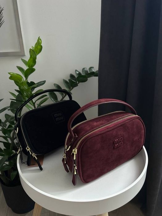 Сумочка в стилі миу миу miu miu преміум якість екозамш