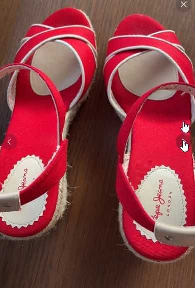 Sandały na koturnie Pepe Jeans espadryle r.39 koturny