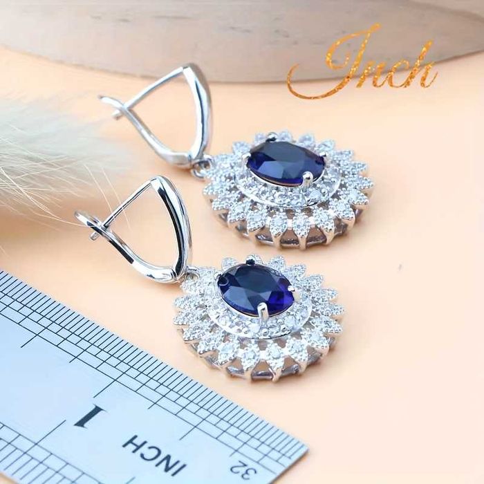 Conjunto de 5 peças de joias de luxo com zircão sintético para mulher