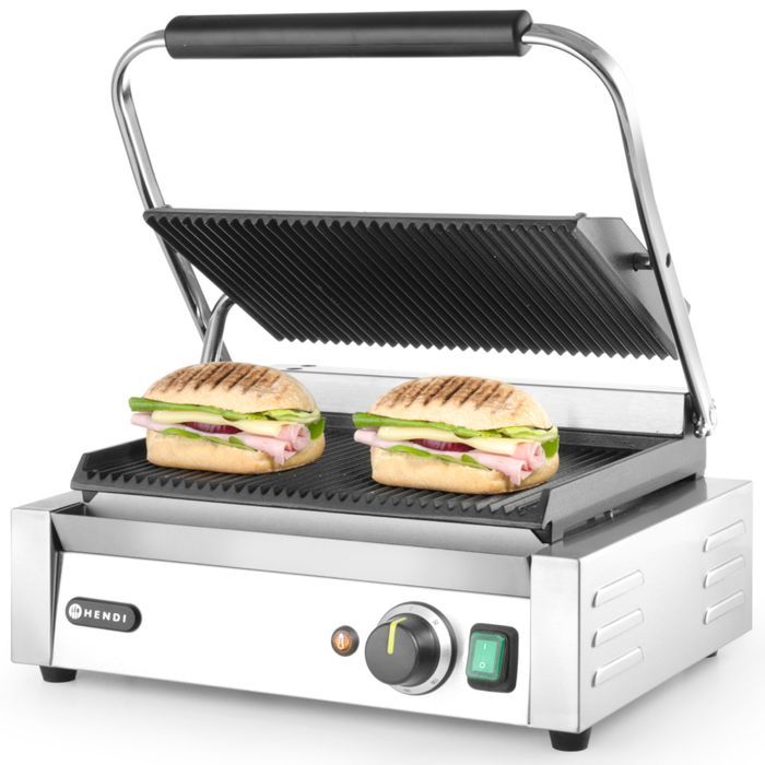 kontakt grill kontaktowy panini ryflowany 2200w - hendi 263655
