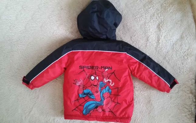 Kurtka zimowa Marvel Spiderman bardzo ciepła 104 cm. j.nowa
