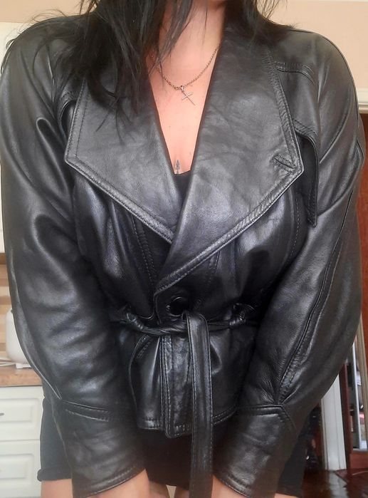 Натуральна Шкіряна куртка бомбер овер