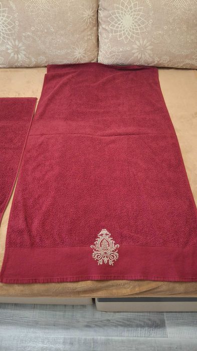 Полотенца махровые набор 2 в 1 Moz Bantik Bordo 50×90+70×140 в коробке