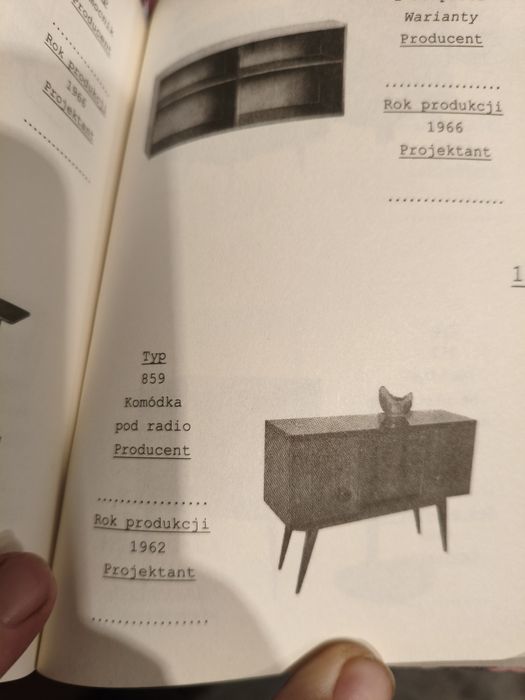 Komoda, szafka pod radio typ 859 Głuchołaskie Fabryki Mebli unikat PRL