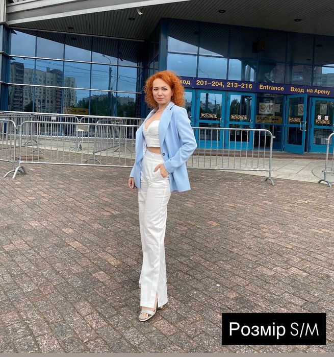 Пиджак голубой, для стильных луков. Идеально сочетается с джинсами