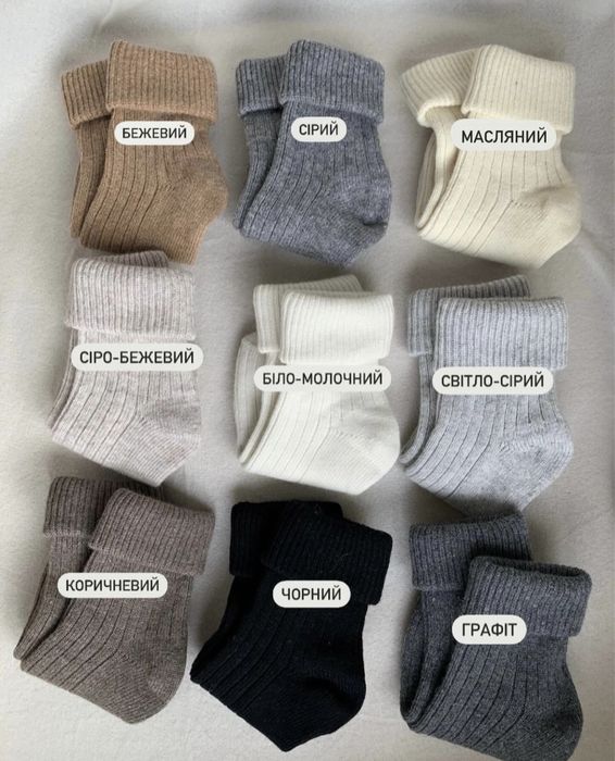 Вовняні шкарпетки під уги | Популярные носки с откатом шерсть