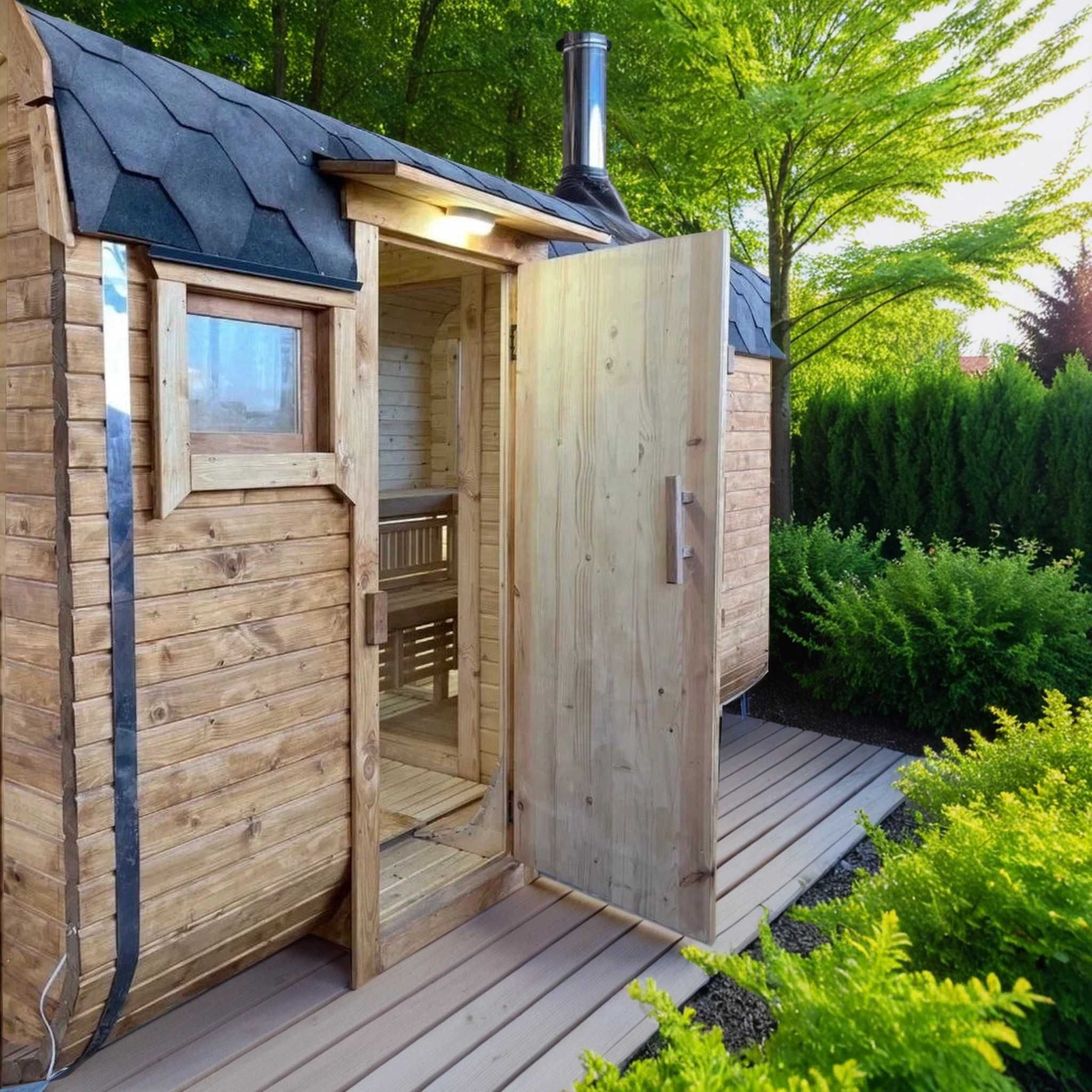 Sauna 2x4 m Ogrodowa Beczka – Fińska Ruska Bania z Piecem - Producent