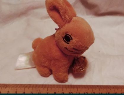 плюш игрушка желтый кролик зайка заяц колокольчик германия маленький