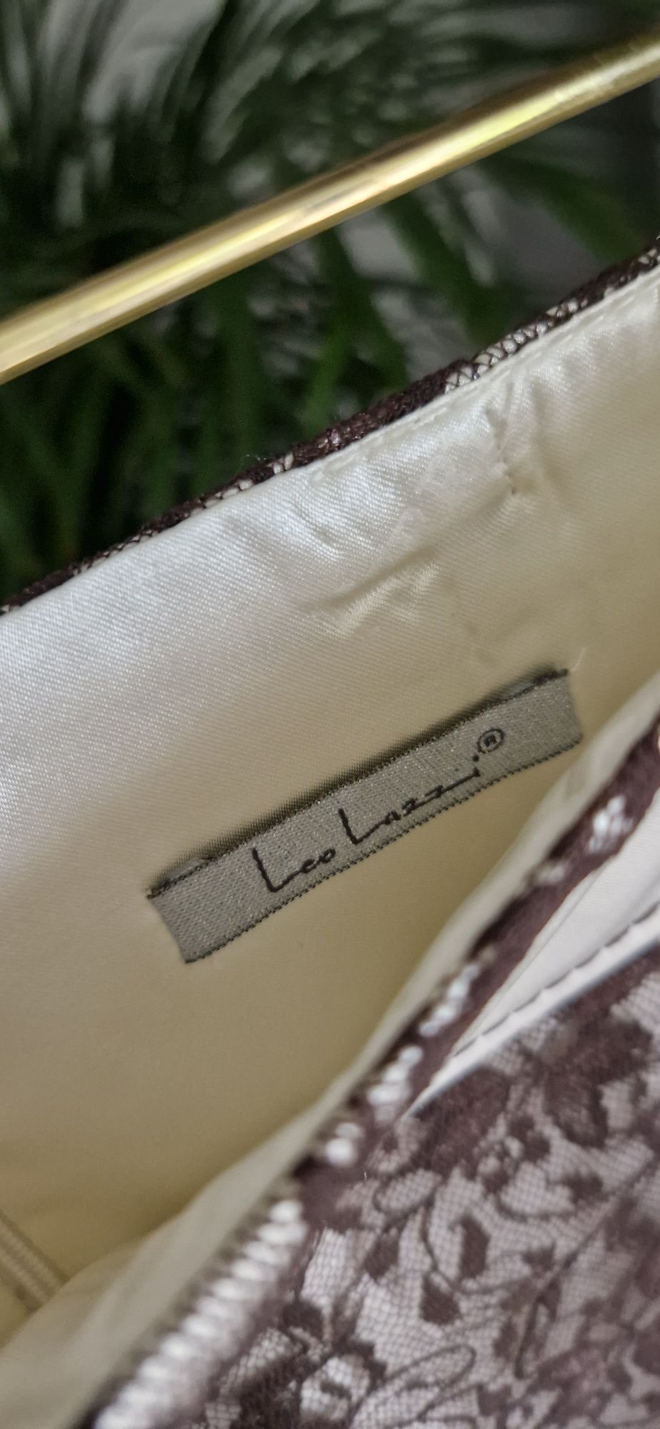 Brązowo-kremowa spódnica za kolano Leo Lazzi rozmiar M