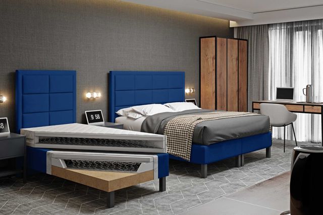 Hotelowe łóżko Bonellspring 15 z panelowym wezgłowiem 140x200