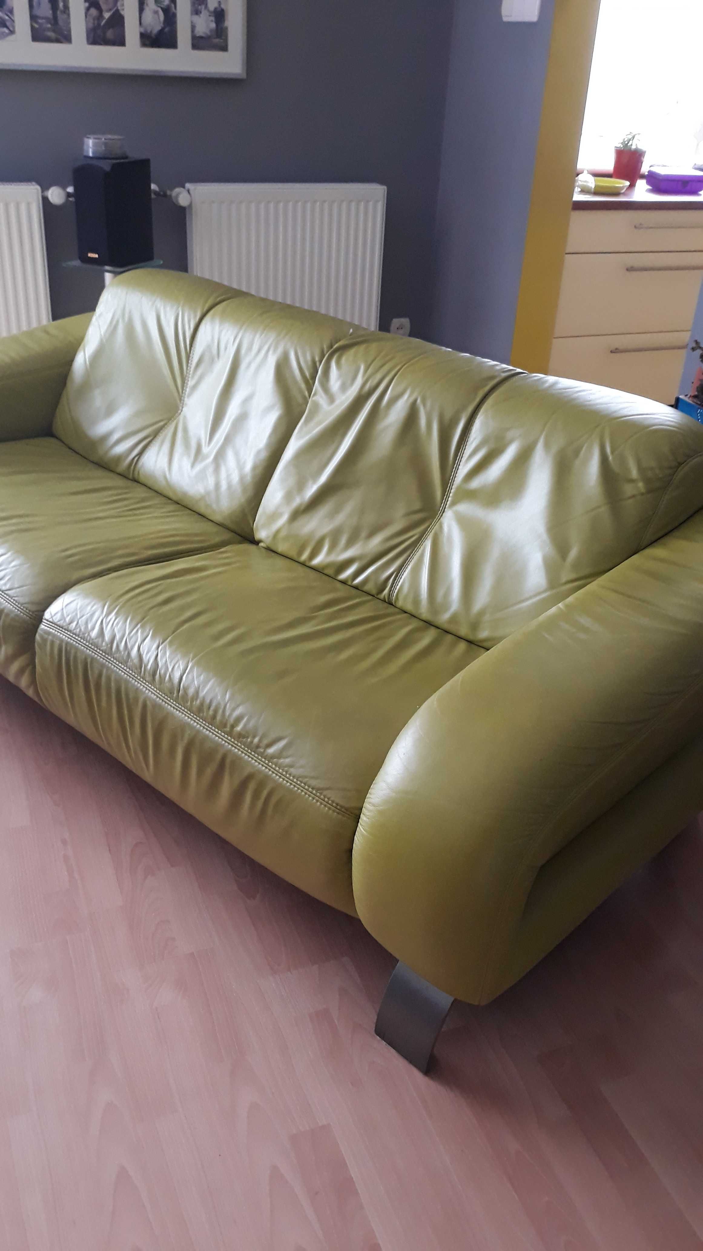 Sofa 3 z prawdziwej skóry